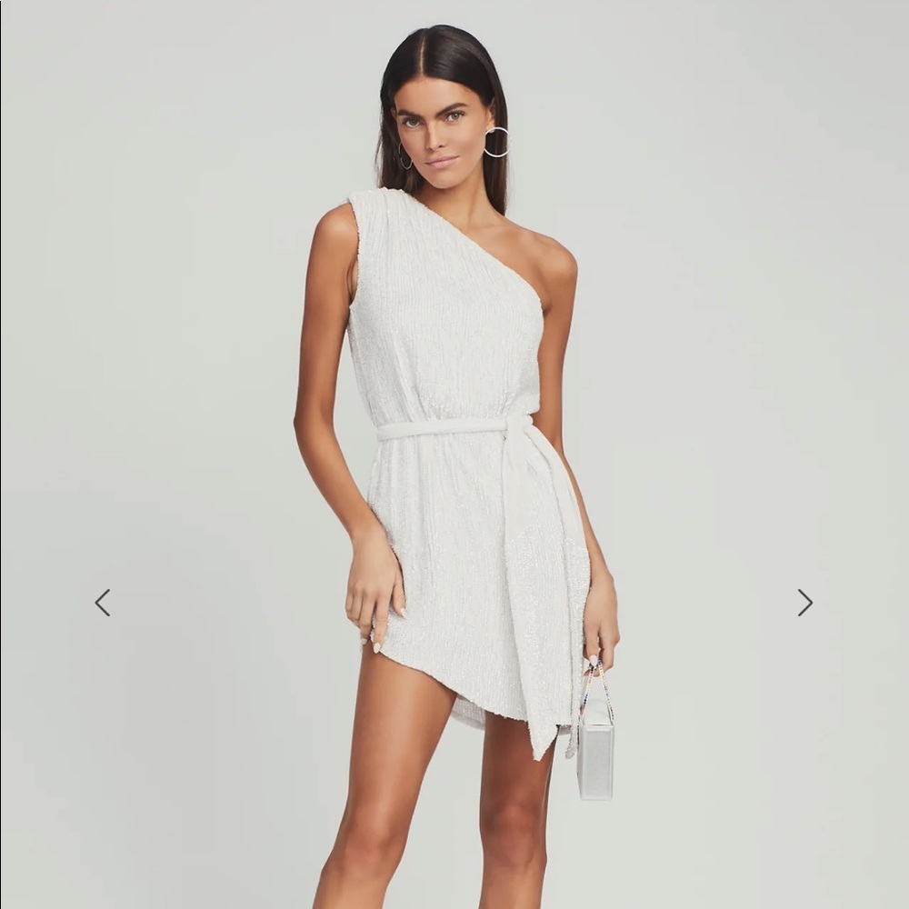 Size XS retrofete Ella dress in moonglow white